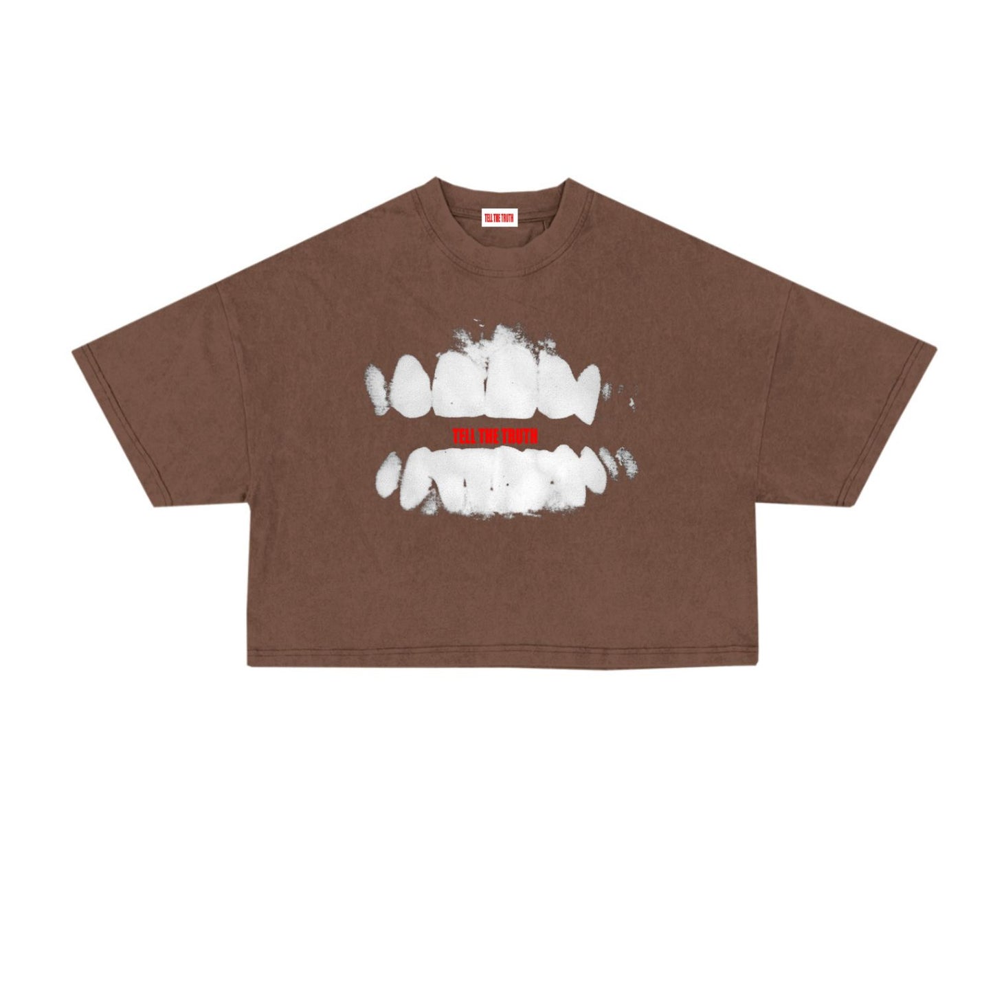 TUSK BROWN CROP T-SHIRT