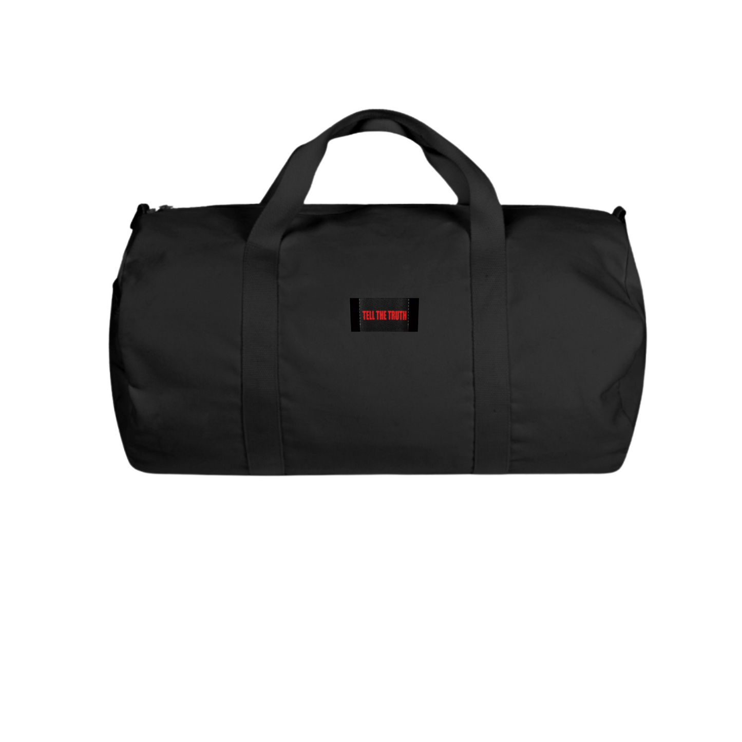 TELL THE TRUTH BLACK DUFFLE BAG