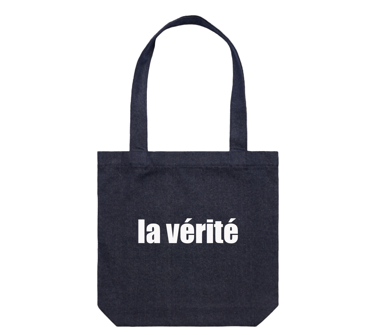 DARK DENIM FRENCH TOTE BAG